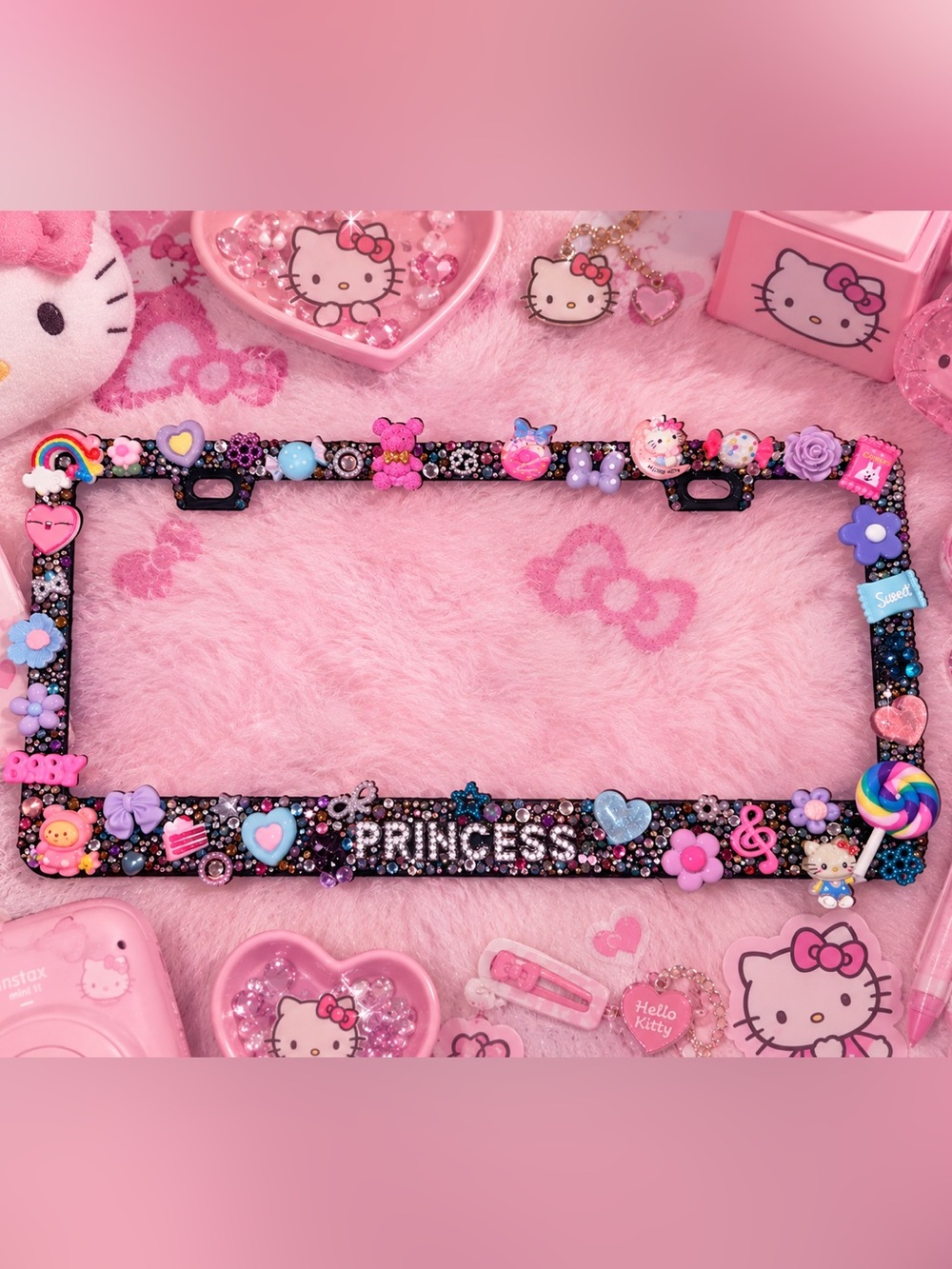 Hello Kitty/Kawaii Custom Bedazzled License Plate Holder